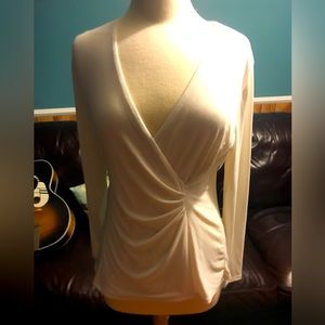 NWOT Catherine Malandrino whit v-neck blouse